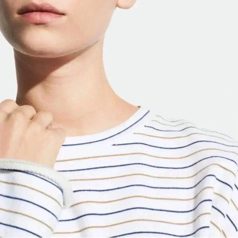 Vince striped cropped sweatshirt 100% cotton - Picture 5 of 9